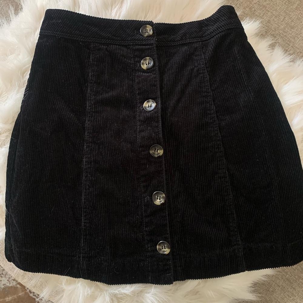 Corduroy Black Mini Skirt